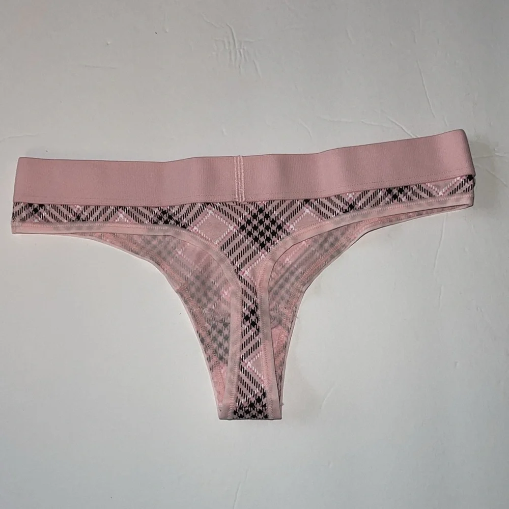 Victorias Secret Logo Cotton Shine Patch Thong Panty Underwear. NWT - Picture 10 of 11